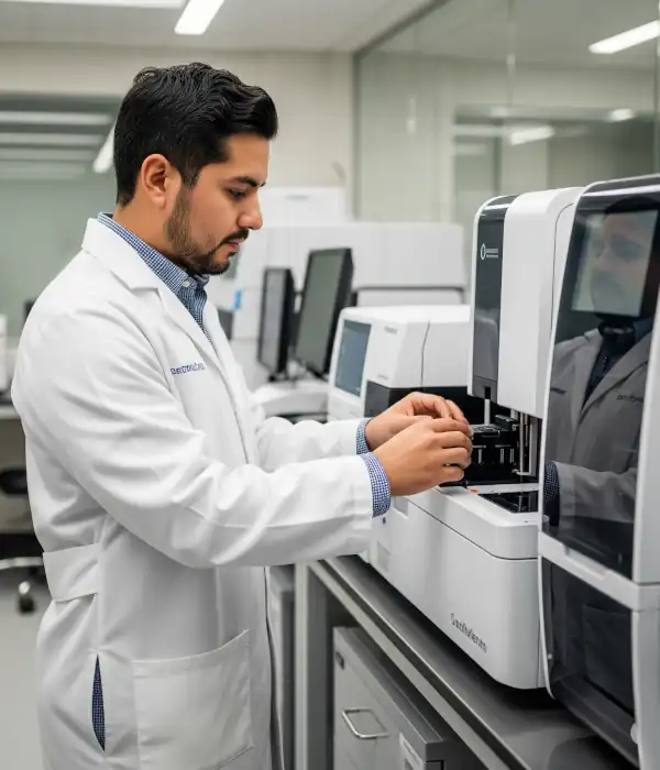 Imagen de equipo de laboratorio procesando muestras